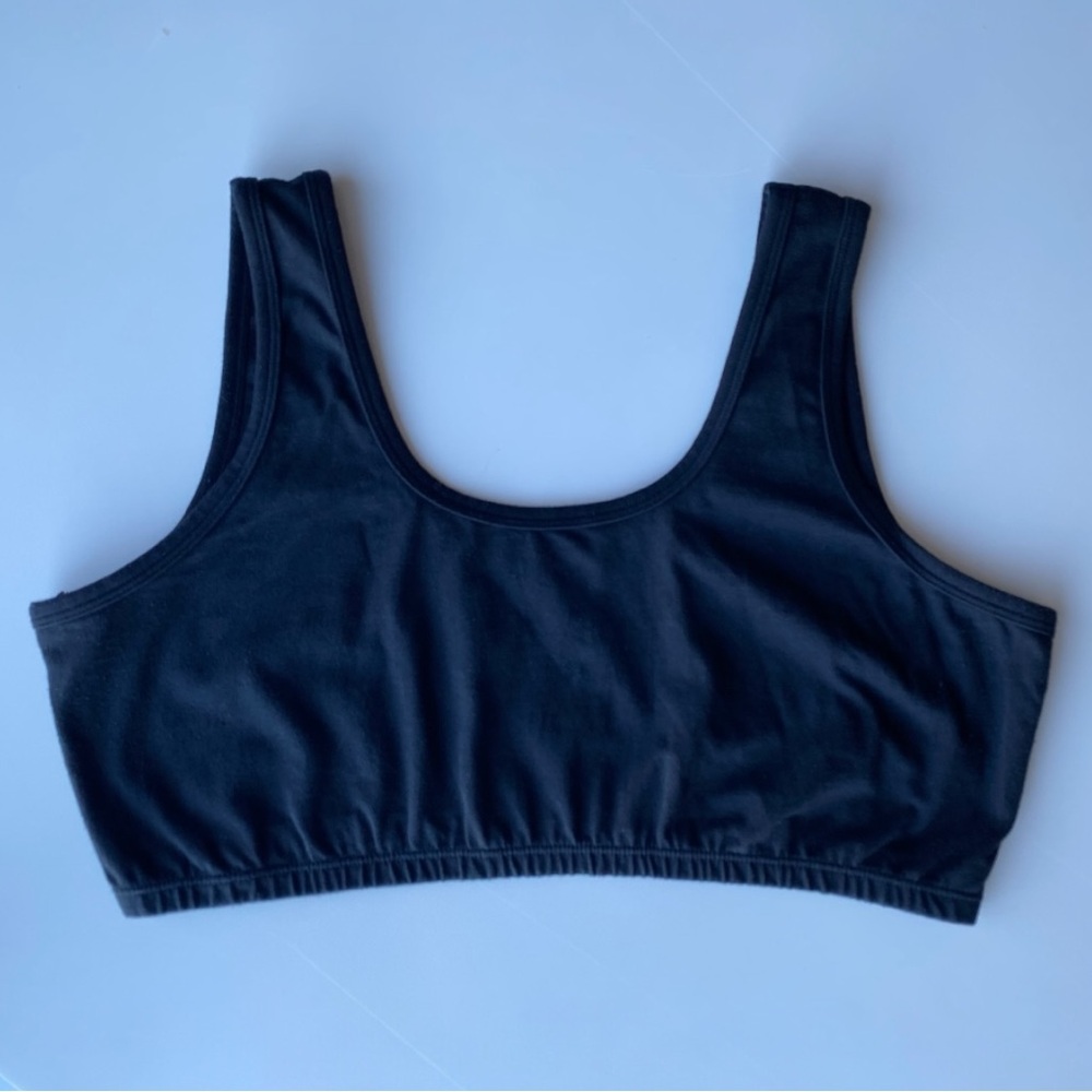 ARQ black organic cotton full coverage bra, sz 3XL